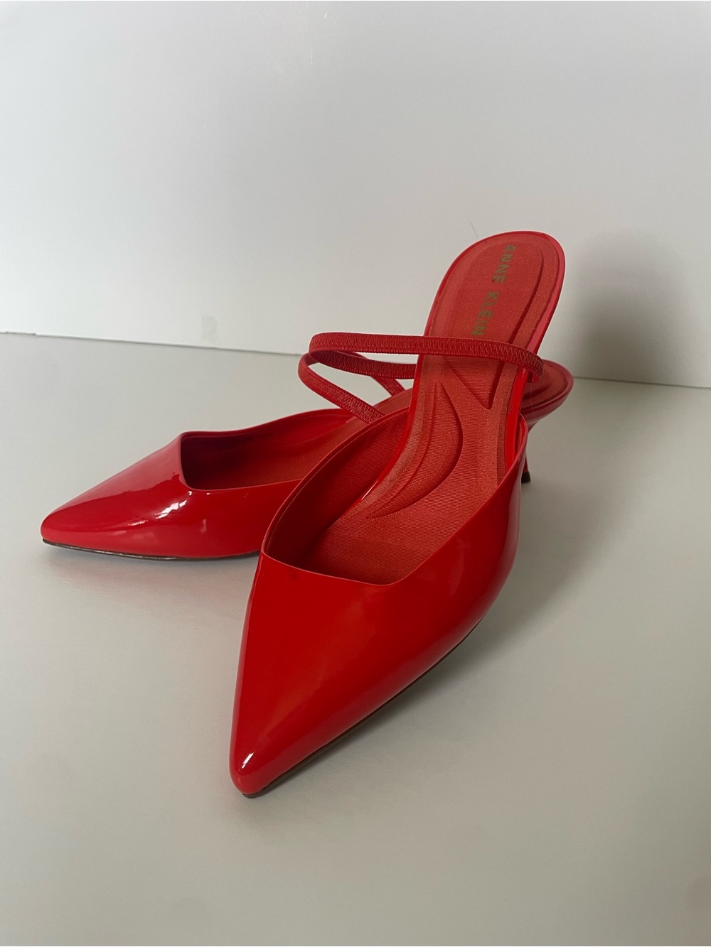 Anne Klein Red/orange Pointed-Toe iflex heels like new